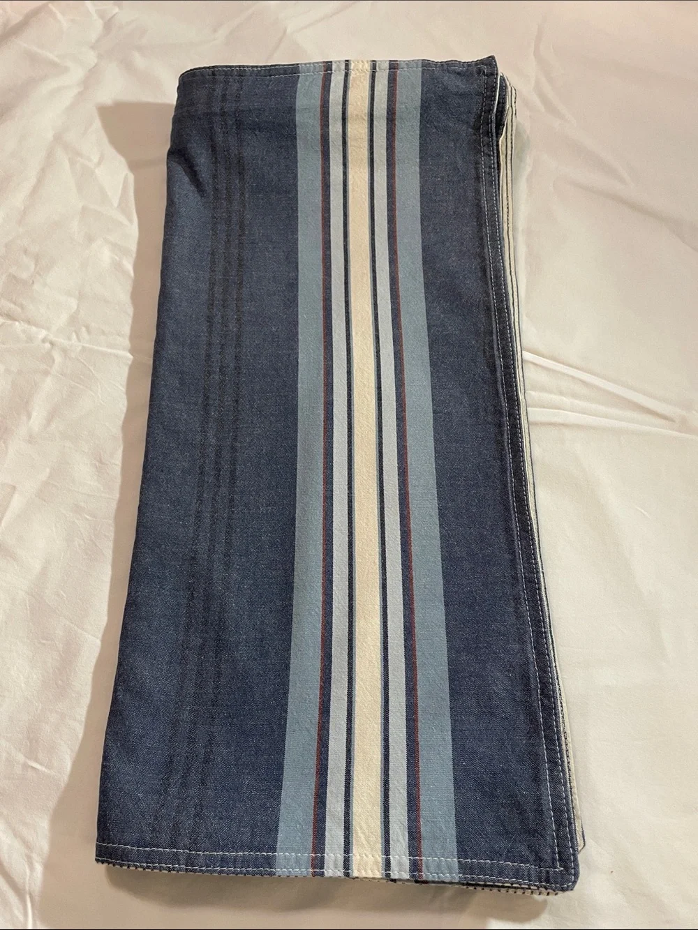 Ralph Lauren Blue and Cream Striped 100% cotton pillow shams